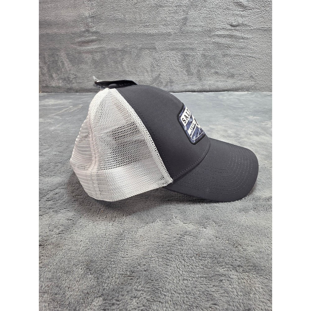 NWT Salt Life Mens Trucker Hat Charcoal Grey White Mesh Snapback Marlin Patch - Picture 2 of 7